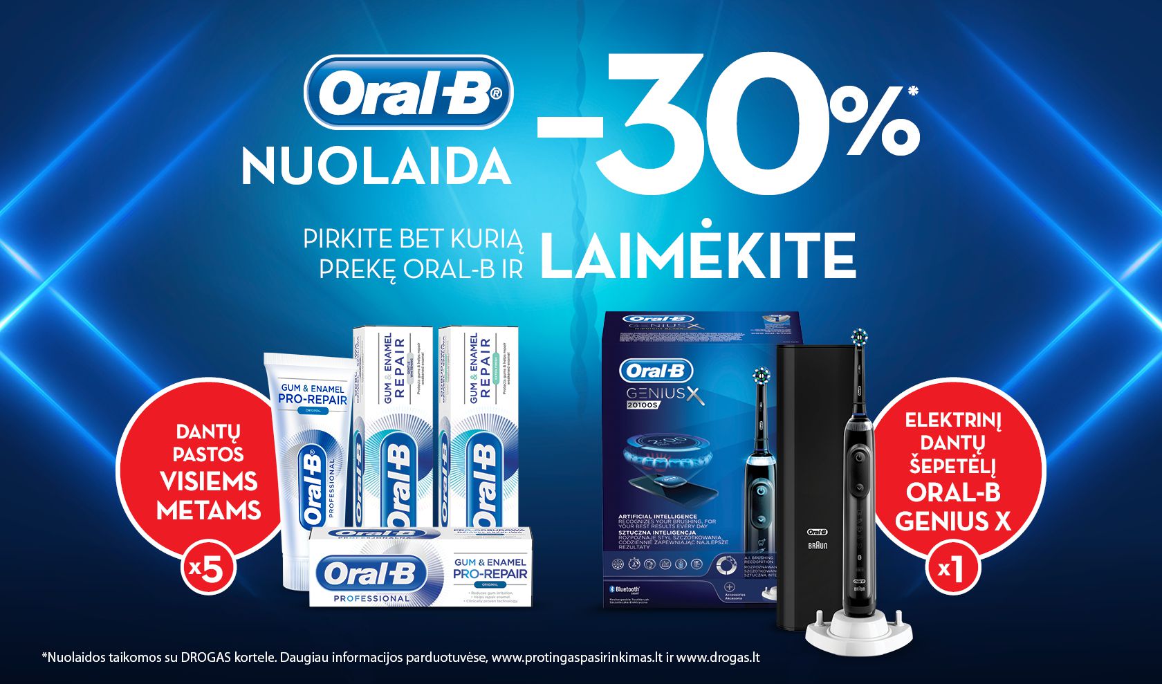 Pirk Oral B prekių, registruokis ir laimėk!